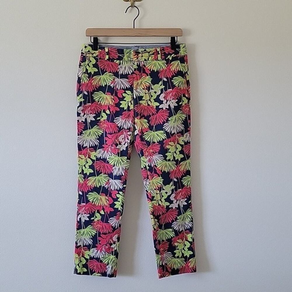 Banana‎ Republic Hampton Fit Cropped Pants Palm Print Size 2